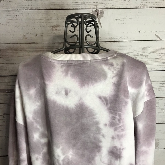 10) Hippie Rose Lilac Tie Dye Crewneck Pullover Sweatshirt Size Medium - Picture 8 of 12